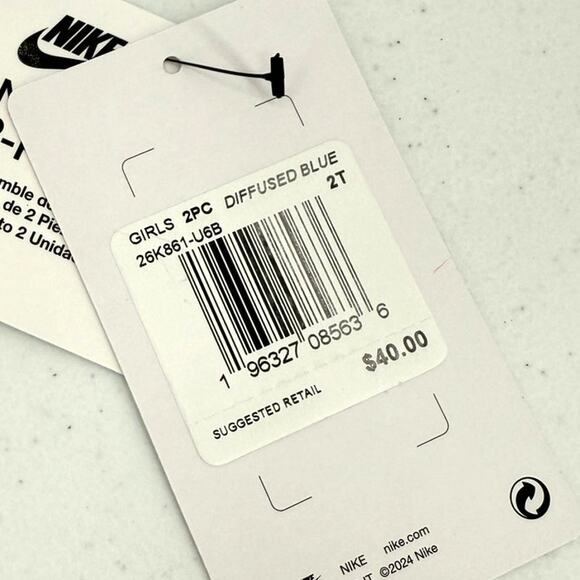 NWT Nike Girl's Toddler Diffused Blue/White, 2 Piece Set, Size 2T - Picture 5 of 5